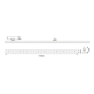 Επαγγελματικός Φωτισμός WHITE LED LINEAR MOVABLE TRACK LUMINAIRE 40W 4000K 3-PHASE 90° 5600LM 230V AC Ra90 L1144MM MM 5YRS