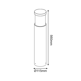 Κολωνάκια ΦΩΤΙΣΤΙΚΟ ΚΗΠΟΥ 560MM IP65 Ε27 Max.7W ΜΑΥΡΟ ΤΣΙΜΕΝΤΟ & PC ΚΑΛΥΜΜΑ