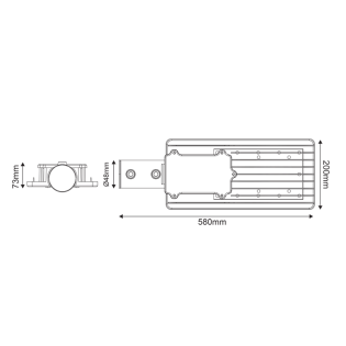 LED STREET LUMINAIRE 150W 15000LM 4000K 120X50˚ CLASS I 230V AC IP66