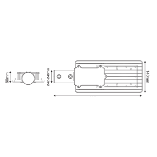 LED STREET LUMINAIRE 30W 3000LM 4000K 120X50˚ CLASS I 230V AC IP66