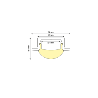 Ταινίες LED κι Εξαρτήματα ΥΠΟ ΚΑΤΑΡΓΗΣΗ ESME ALUMINUM PROFILE P101 WITH SEMI-CLEAR 60o PC DIFFUSER 2m/pc