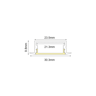 Ταινίες LED κι Εξαρτήματα NORM ALUMINUM PROFILE WITH OPAL COVER 2m/pc