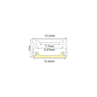 Ταινίες LED κι Εξαρτήματα BLACK MICRO ALUMINUM PROFILE WITH OPAL PC DIFFUSER 2m/pc