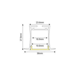 Ταινίες LED κι Εξαρτήματα GENO ALUMINUM PROFILE P171 WITH OPAL PC DIFFUSER 2m/pc