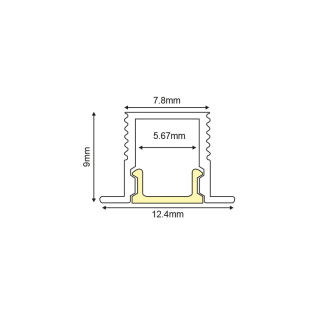 Ταινίες LED κι Εξαρτήματα ERIN ALUMINUM PROFILE P189 WITH OPAL PC DIFFUSER 2m/pc