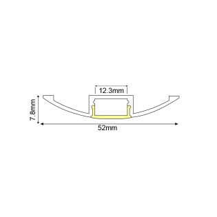 Ταινίες LED κι Εξαρτήματα 2WING ALUMINUM PROFILE WITH OPAL PC DIFFUSER 2m/pc