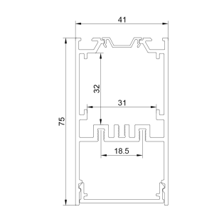 Ταινίες LED κι Εξαρτήματα AISH BLACK ALUMINUM PROFILE WITH OPAL COVER 2.5m/pc