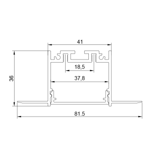 Προφίλ Αλουμινίου κι Εξαρτήματα AISH BLACK ALUMINUM TRIMLESS PROFILE 2.5m/pc WITHOUT COVER