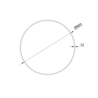 Ταινίες LED κι Εξαρτήματα ELL ALUMINUM PROFILE WITH OPAL COVER INWARD Φ900