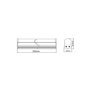 LED T5 LIGHT ON-OFF 5W 300mm 6000K 460Lm 230V 180° Ra80