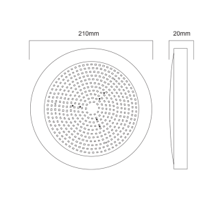 LED ΠΛΑΣΤΙΚΟ Φ/Σ ΠΙΣΙΝΑΣ 20W 6000K 2200LM 110° IP68 12V DC Φ210Χ20mm