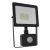 BLACK SENSOR LED SMD FLOOD LUMINAIRE IP66 20W 6000K 1760Lm 230V RA80