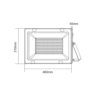 Επαγγελματικός Φωτισμός BLACK LED SMD FLOOD LUMINAIRE IP66 300W 3000K 24100Lm 230V RA80