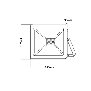 Επαγγελματικός Φωτισμός WHITE LED SMD FLOOD LUMINAIRE IP66 30W 3000K 2400Lm 230V RA80