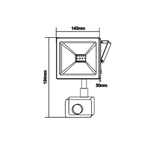 Επαγγελματικός Φωτισμός WHITE SENSOR LED SMD FLOOD LUMINAIRE IP66 30W 6000K 2650Lm 230V RA80