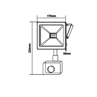 Επαγγελματικός Φωτισμός BLACK SENSOR LED SMD FLOOD LUMINAIRE IP66 50W 3000K 4000Lm 230V RA80