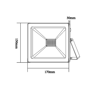 WHITE LED SMD FLOOD LUMINAIRE IP66 50W 4000K 4250Lm 230V RA80