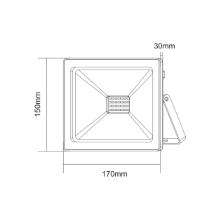 BLACK LED SMD FLOOD LUMINAIRE IP66 50W BLUE 230V