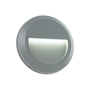 LED WALL ROUND LUMINAIRE GREY 230V AC IP65 2W 3000K 100LM RA80