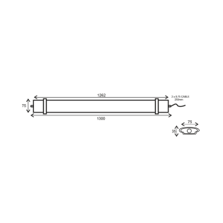 Γραμμικά Στεγανά LED LUMINAIRE 60W 1262mm 4000K 5800Lm IP66 230VAC PF>0.9Ra80