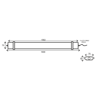 Γραμμικά Στεγανά LED LUMINAIRE 70W 1562mm 4000K 7000Lm IP66 230VAC PF>0.9Ra80