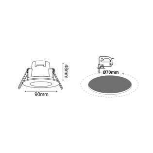 Επαγγελματικός Φωτισμός LED SPOT IP65 WHITE ROUND 5W 4.000K 230V AC 410Lm 120° Ra80