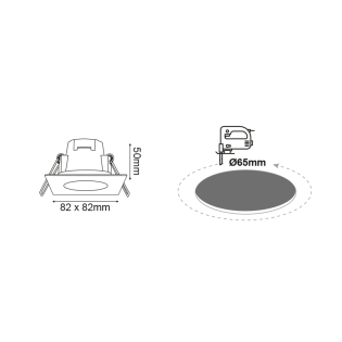 Επαγγελματικός Φωτισμός LED SPOT IP65 SQUARE ROUND 5W 6.000K 230V AC 420Lm 120° Ra80