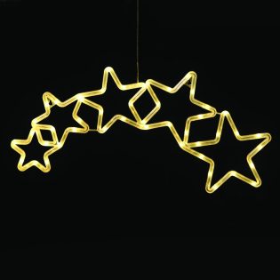 “PLASTIC 5 STARS” 47 LED ΛΑΜΠΑΚΙΑ WW ΜΠΑΤ. (3ΧΑΑ)/USB, IP20, 54*0.5*25