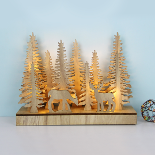 “PLYWOOD CHRISTMAS TREE 2” 22 LED WW Λ/ΚΙΑ ΜΠ/ΡΙΕΣ (2AA) IP20 30X8X23CM