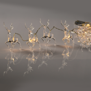 “ACRYLIC PLASTIC REINDEER”, 10 LED ΛΑΜΠ. ΣΕΙΡΑ ΜΠΑΤ. (3xAA), WW,IP20, 135+30cm, ΔΙΑΦ. ΚΑΛ. ΤΡΟΦ.