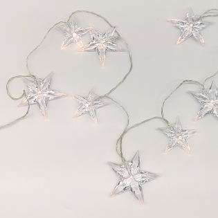 “PLASTIC BIG&MEDIUM STARS”, 10 LED ΛΑΜΠ. ΣΕΙΡΑ ΜΠΑΤ. (3xAA), WW,IP20, 135+30cm, ΔΙΑΦ. ΚΑΛ. ΤΡΟΦ.