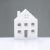 WOODEN DECORATIVE WHITE HOUSE  ΜΟΤΙΦ 10,5*2*8cm