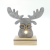 “WOODEN GREY REINDEER HEAD”, 1 MINI LED ΛΑΜΠ. ΜΠΑΤ. (2xAA), WW,IP20, 18X4.5X16CM