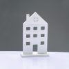 WOODEN DECORATIVE WHITE HOUSE WITH BASE ΔΙΑΚΟΣΜΗΤΙΚΟ ΜΟΤΙΦ 14*5*23cm