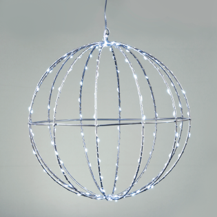 “D40CM SILVER BALL” 240 ΜΙΝΙ LED ΛΑΜ, CW, ΑΣΗΜΙ ΚΑΛΩΔ. ΧΑΛΚΟΥ,ΑΝΤΑΠΤ.(4.5VDC),IP44, 3M ΔΙΑΦ ΚΑΛ