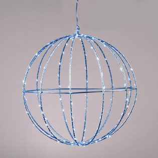 “D40CM SILVER BALL” 240 ΜΙΝΙ LED ΛΑΜ, ΜΠΛΕ, ΑΣΗΜΙ ΚΑΛΩΔ. ΧΑΛΚΟΥ,ΑΝΤΑΠΤ.(4.5VDC),IP44, 3M ΔΙΑΦ ΚΑΛ