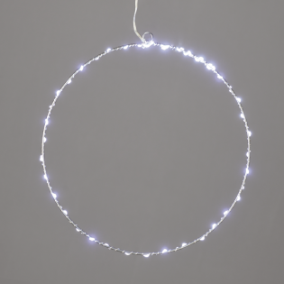 “D30CM SILVER ROUND” 45 ΜΙΝΙ LED ΛΑΜ, CW, ΑΣΗΜΙ ΚΑΛΩΔ. ΧΑΛΚΟΥ,ΑΝΤΑΠΤ.(3VDC),IP44, 3M ΔΙΑΦ ΚΑΛ