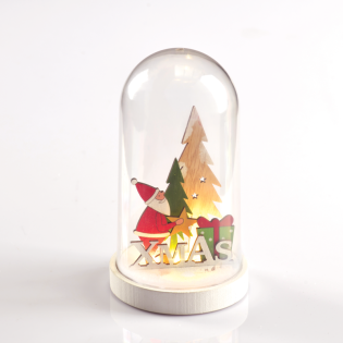 “SANTA, PLASTIC SNOWY COVER BALL” 5 MINI LED ΛΑΜΠ. ΜΠΑΤ. (2xAAA), WW,IP20, D11X19CM