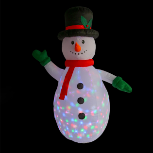 “INFLATABLE SNOWMAN” 1 LED ΛΑΜΠ.ΑΝΤΑΠ.(12V), RGB,  ΣΤΑΘ. IP44, Η180CM, 2M ΠΡΑΣ. ΚΑΛ. ΤΡΟΦ.