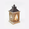 “WOODEN & METAL LANTERN” ΛΕΥΚΟ ΚΕΡΙ, 1 LED ΛΑΜΠ. ΜΠΑΤ. (3xAAA), WW,IP44, Φ14Χ31CM