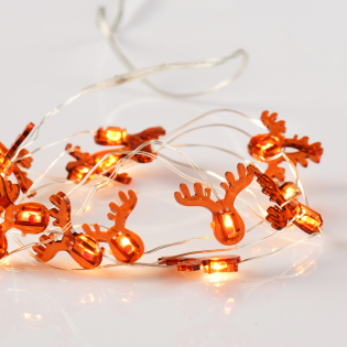 “REINDEER” 15 MINI LED ΛΑΜΠΑΚ. ΣΕΙΡΑ, WW, ΑΣΗΜΙ ΚΑΛΩΔ. ΧΑΛΚΟΥ, MΠΑΤ. (2ΑΑ),IP20, 140+30CM ΔΙΑΦ ΚΑΛ