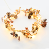 “BROWN XMAS GARLAND”,20 ΜΙΝΙ LED ΛΑΜΠ.WW ΜΠΑΤ.(2XAA) ΑΣΗΜΙ ΚΑΛ ΧΑΛΚΟΥ IP20 180+30CM ΔΙΑΦ ΚΑΛ ΤΡΟΦ