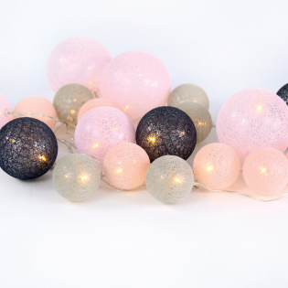 “WOVEN BALL FAIRY LIGHTS” POZ – ΓΚΡΙ ΜΠΑΛΑ 20 LED ΛΑΜΠΑΚ ΣΕΙΡΑ ΜΠΑΤΑΡ(3xΑΑ) ΘΕΡΜΟ ΛΕΥΚΟ IP20