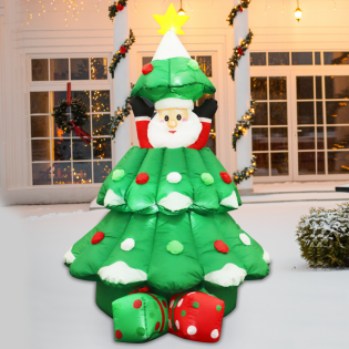 INFLATABLE UP&DOWN XMAS TREE 20 LED ΛΑΜΠ.ΑΝΤΑΠ.(12V) CW ΣΤΑΘΕΡΟ IP44 120*100*180cm 2m ΚΑΛ