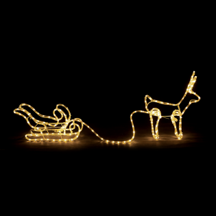 “REINDEER PULL SLEIGH” 192LED ΣΧΕΔΙΟ 8m ΜΟΝΟΚΑΝΑΛ ΦΩΤΟΣΩΛ ΘΕΡΜ ΛΕΥΚΟ IP44 145×23.5x49cm 1.5m ΚΑΛΩ