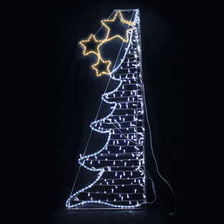 “HALF XMAS TREE”, 252&200LED ΕΠΙΣT ΣΧΕΔ 7mΜΟΝΟΚ. ΦΩΤ+ΛΑΜ ΣΕΙΡ,CW+ΚΙΤΡ ΣΤΑΘ,IP44,750x200CM,1.5m ΤΡ