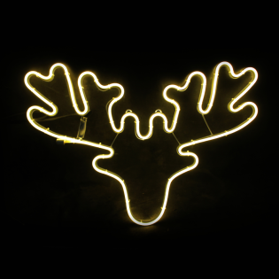 “REINDEER HEAD” 300 NEON LED 3m NEON DOUBLE SMD ΦΩΤ., WW ΣΤΑΘ., IP44, 60.5X42CM, 1.5m ΚΑΛ.