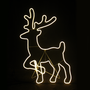 “STANDING REINDEER” 500LED ΣΧΕΔΙΟ 5m ΦΩΤΟΣΩΛ ΝΕΟΝ ΘΕΡΜΟ ΛΕΥΚΟ IP44 54x82cm 1.5m ΚΑΛΩΔ