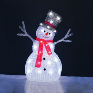 ACRYLIC STANDING SNOWMAN 40 LED ΨΥΧΡΟ ΛΕΥΚΟ 31*22*45cm IP44 5m ΚΑΛ