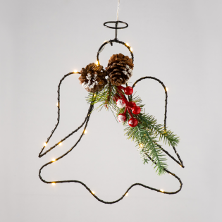 “HANGING ANGEL” 25 MINI LED WW Λ/ΚΙΑ ΜΠ/ΡΙΕΣ (3AA) IP20 24.5X30.5CM, 30CM ΔΙΑΦ. ΚΑΛΩΔΙΟ